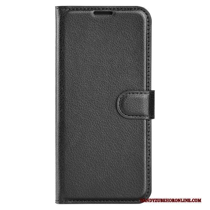 Folio Cover Xiaomi Redmi Note 12 5G Classico Effetto Pelle Litchi