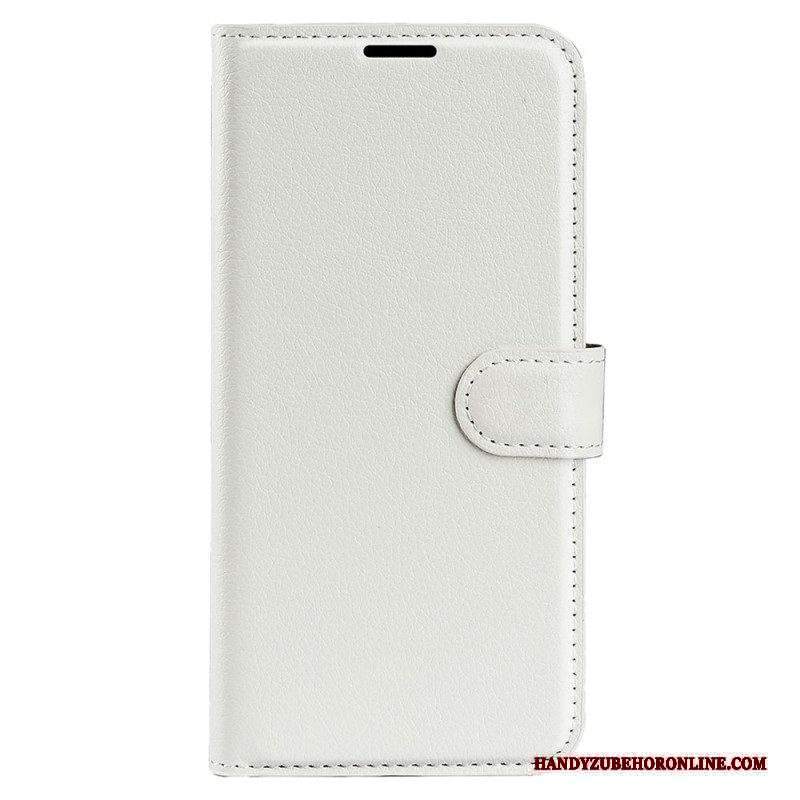 Folio Cover Xiaomi Redmi Note 12 5G Classico Effetto Pelle Litchi