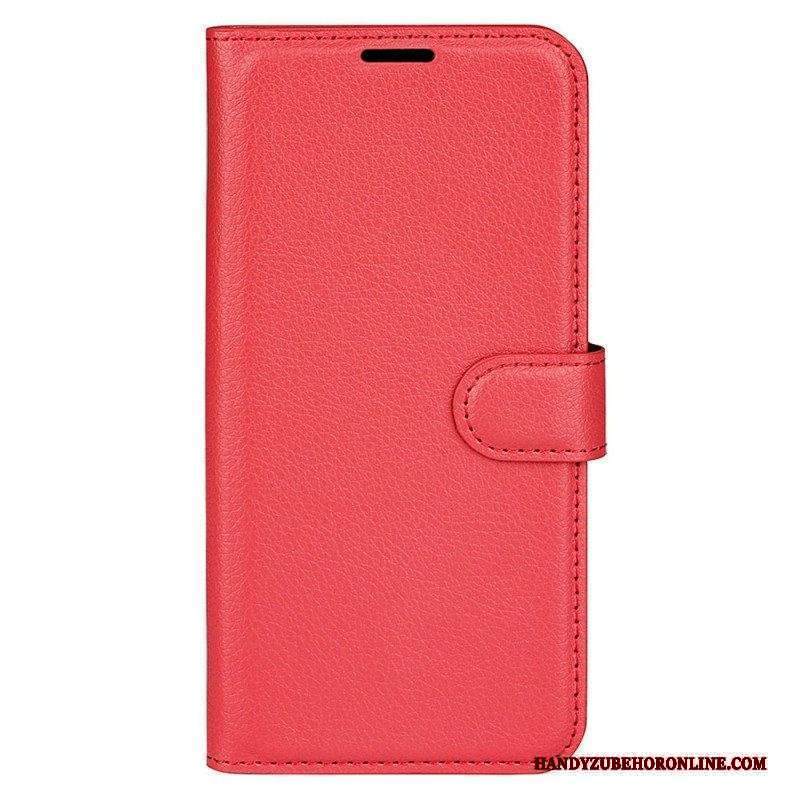 Folio Cover Xiaomi Redmi Note 12 5G Classico Effetto Pelle Litchi