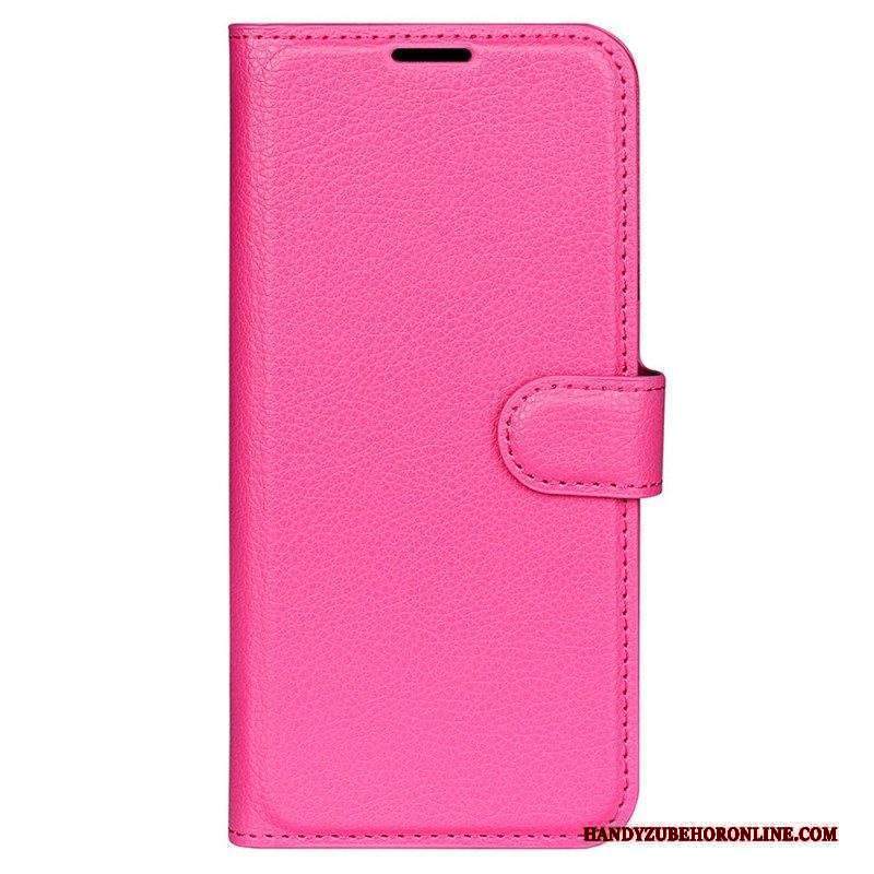 Folio Cover Xiaomi Redmi Note 12 5G Classico Effetto Pelle Litchi