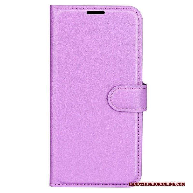 Folio Cover Xiaomi Redmi Note 12 5G Classico Effetto Pelle Litchi