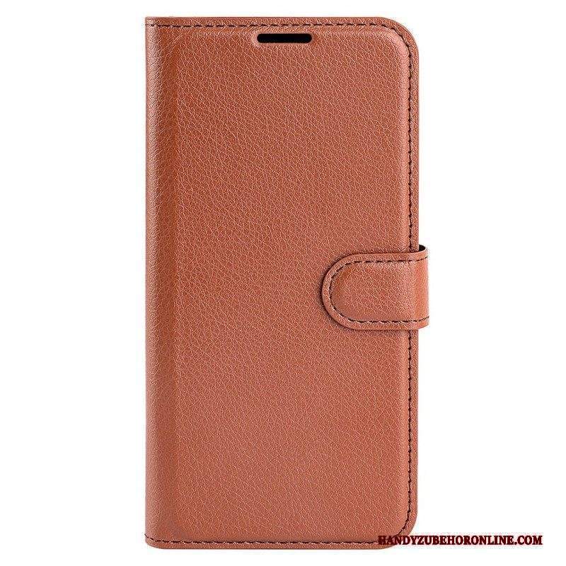 Folio Cover Xiaomi Redmi Note 12 5G Classico Effetto Pelle Litchi