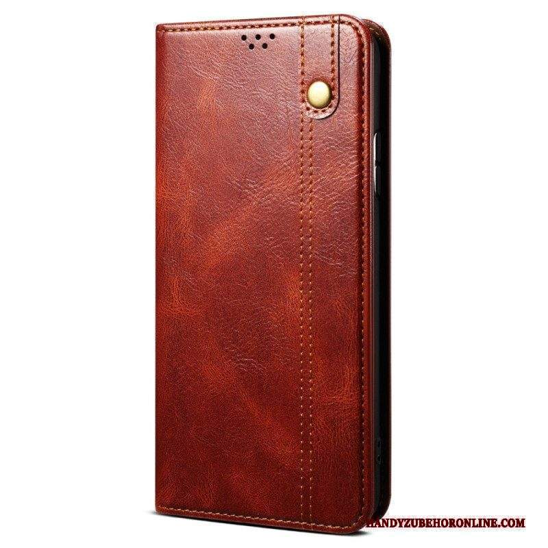 Folio Cover Xiaomi Redmi Note 12 5G Custodia in pelle Ecopelle Cerata