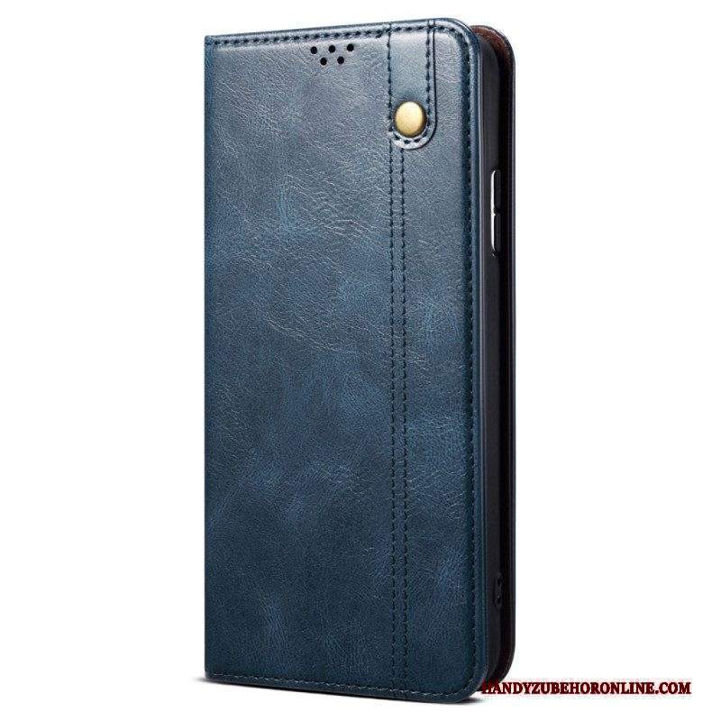 Folio Cover Xiaomi Redmi Note 12 5G Custodia in pelle Ecopelle Cerata