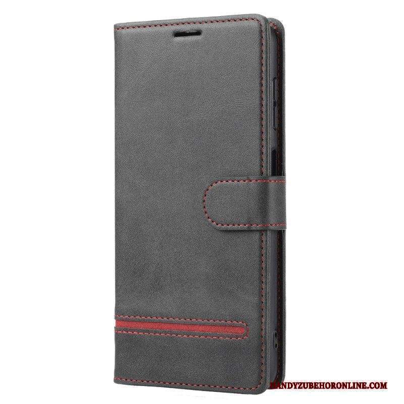 Folio Cover Xiaomi Redmi Note 12 5G Linea Effetto Pelle