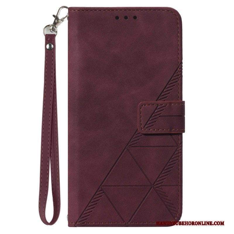 Folio Cover Xiaomi Redmi Note 12 5G Triangoli Di Cinturino