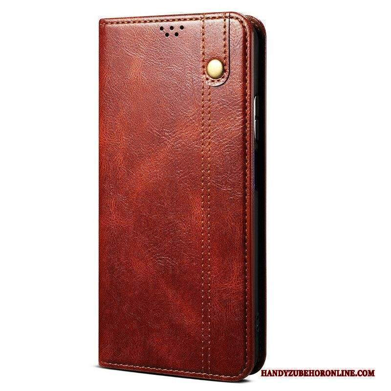 Folio Cover iPhone 13 Mini Custodia in pelle Ecopelle Cerata