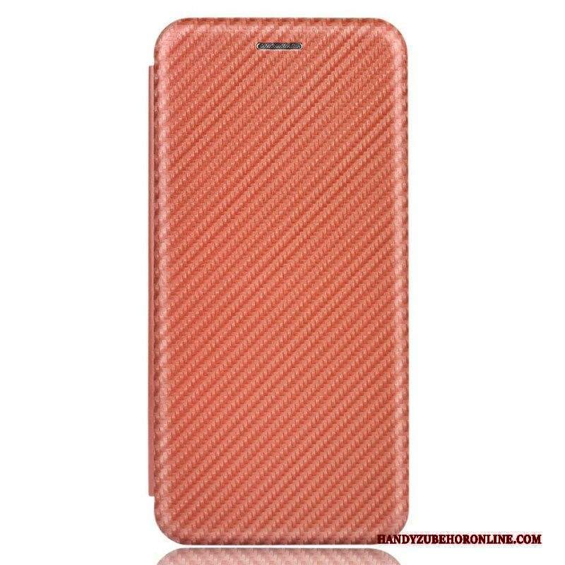 Folio Cover iPhone 13 Mini Custodia in pelle Fibra Di Carbonio