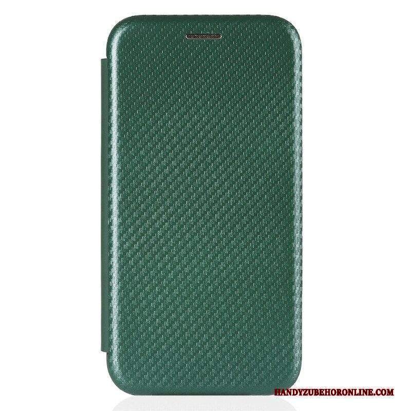 Folio Cover iPhone 13 Mini Custodia in pelle Fibra Di Carbonio