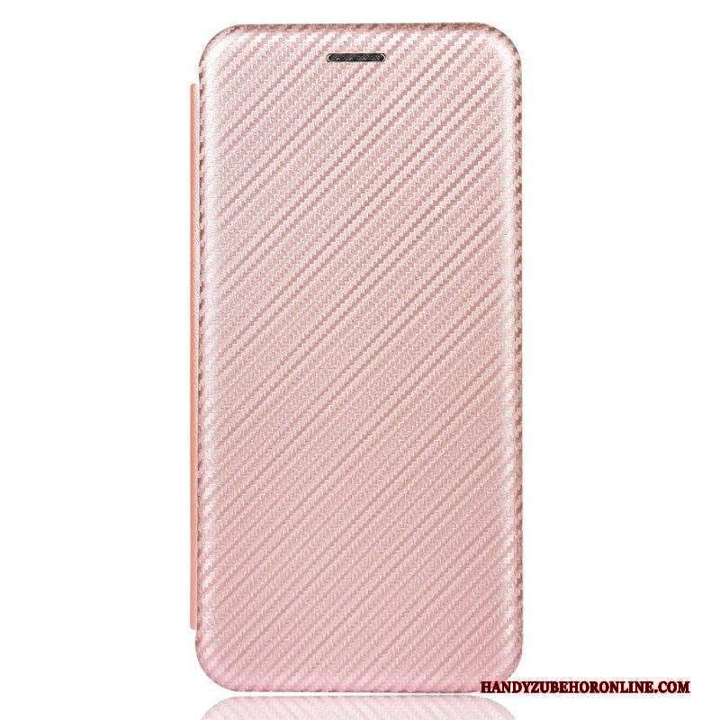 Folio Cover iPhone 13 Mini Custodia in pelle Fibra Di Carbonio