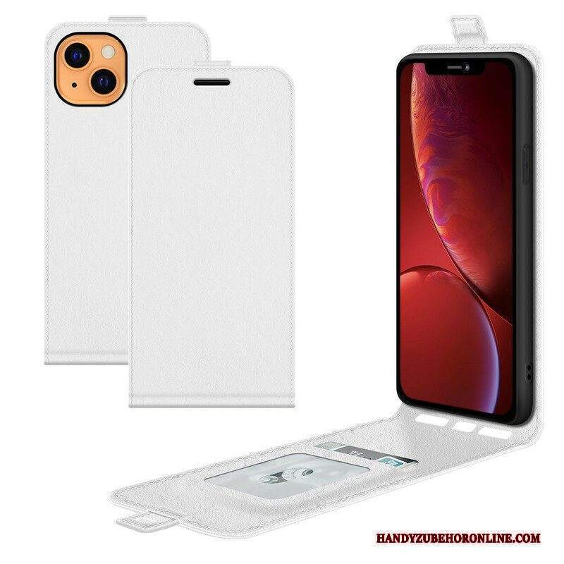 Folio Cover iPhone 13 Mini Custodia in pelle Ribalta Verticale Effetto Pelle