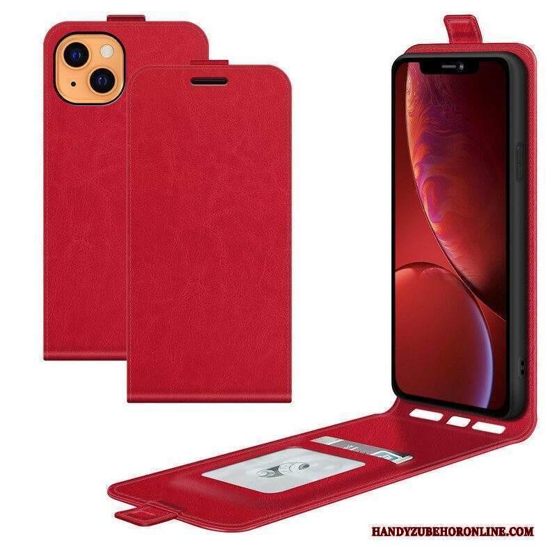 Folio Cover iPhone 13 Mini Custodia in pelle Ribalta Verticale Effetto Pelle