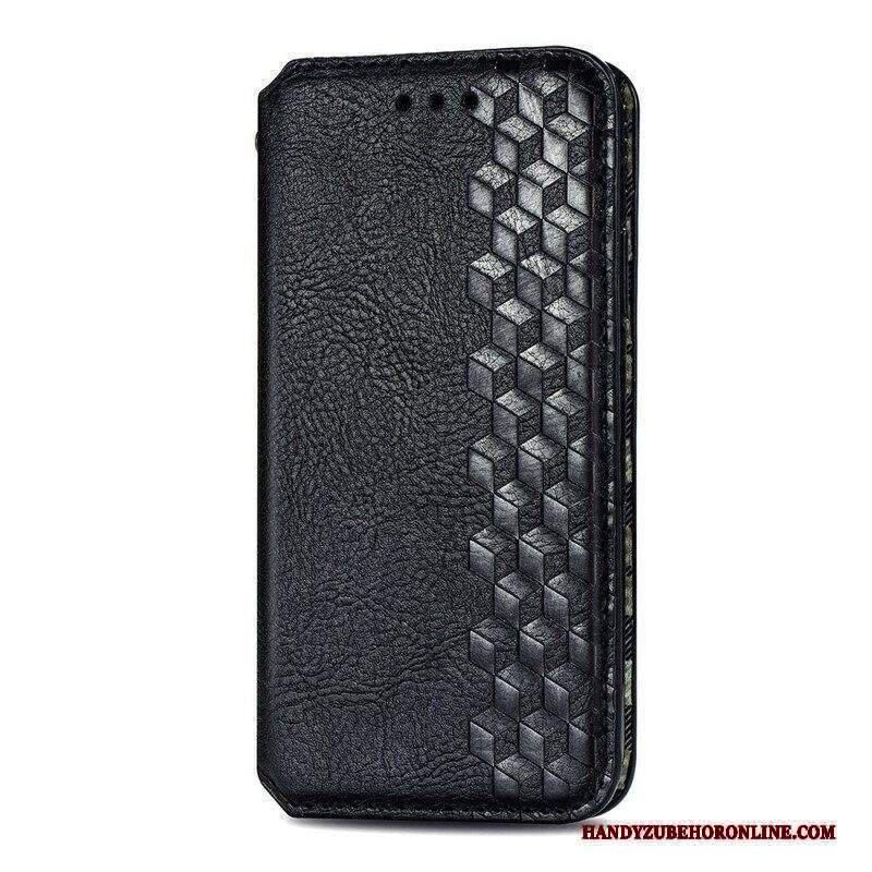 Folio Cover iPhone 13 Mini Custodia in pelle Texture Diamante Effetto Pelle