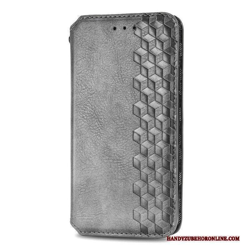 Folio Cover iPhone 13 Mini Custodia in pelle Texture Diamante Effetto Pelle