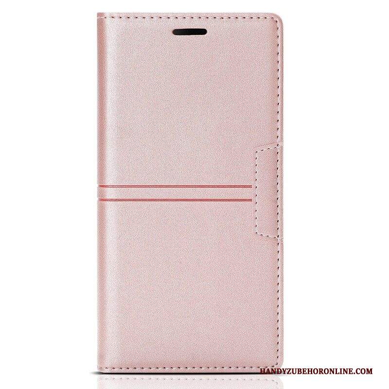 Folio Cover iPhone 13 Pro Custodia in pelle Chiusura Magnetica Con Cuciture In Pelle Stile