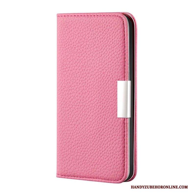 Folio Cover iPhone 13 Pro Custodia in pelle Ecopelle Litchi Ultra Chic