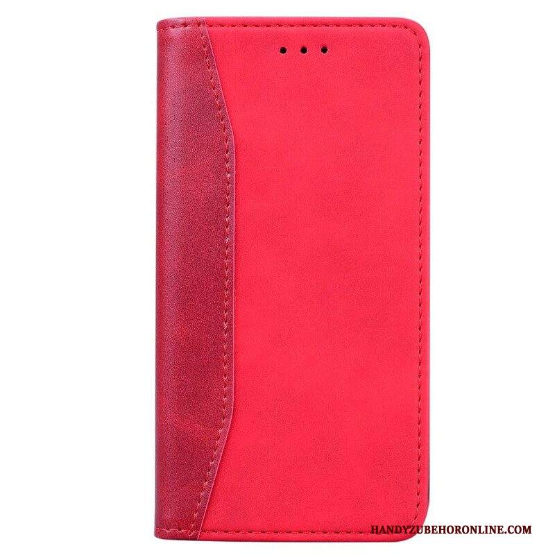 Folio Cover iPhone 13 Pro Custodia in pelle Effetto Pelle Business Bicolore