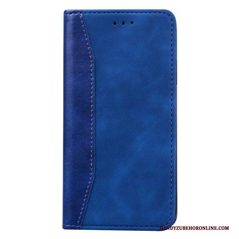 Folio Cover iPhone 13 Pro Custodia in pelle Effetto Pelle Business Bicolore