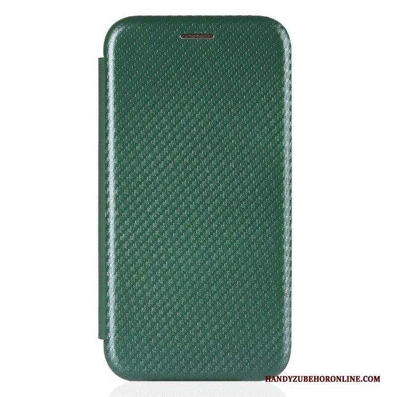 Folio Cover iPhone 13 Pro Custodia in pelle Fibra Di Carbonio