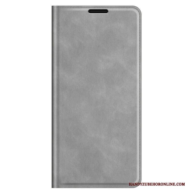 Folio Cover iPhone 13 Pro Max Custodia in pelle Effetto Pelle Morbida Seta