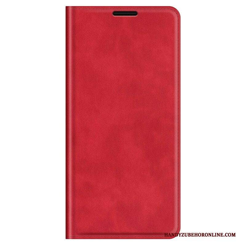 Folio Cover iPhone 13 Pro Max Custodia in pelle Effetto Pelle Morbida Seta