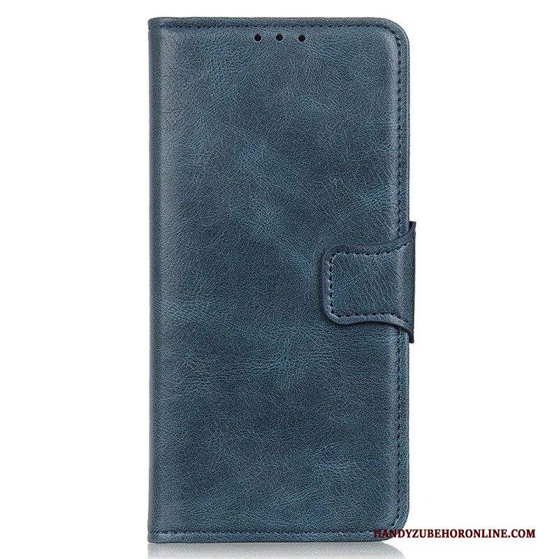 Folio Cover iPhone 14 Chiusura In Pelle Stile Reversibile