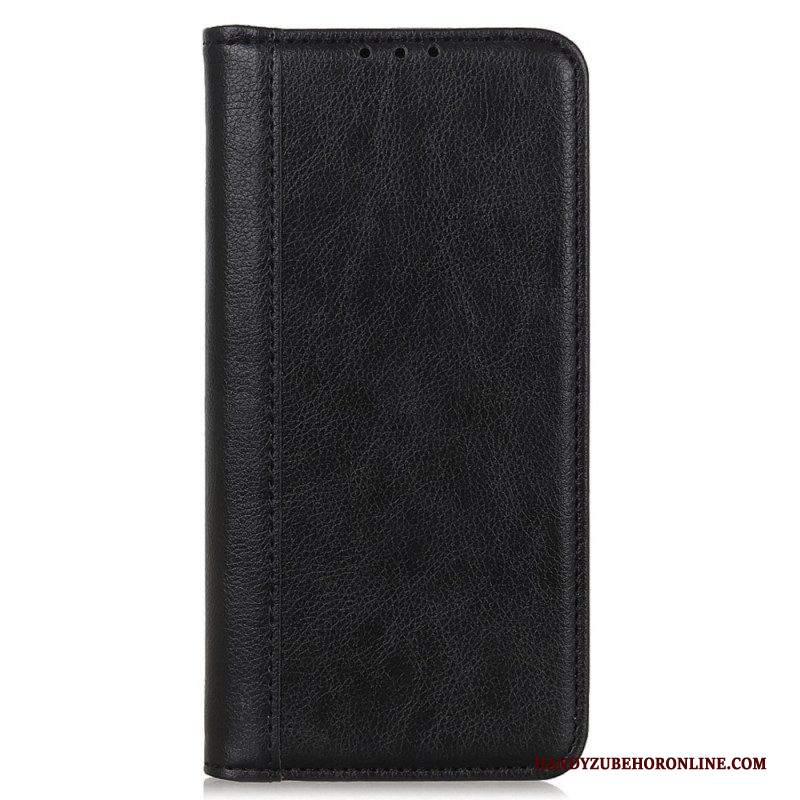 Folio Cover iPhone 14 Custodia in pelle Elegante Pelle Crosta