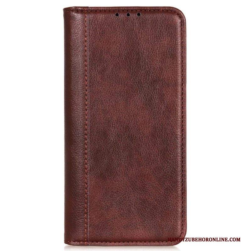 Folio Cover iPhone 14 Custodia in pelle Elegante Pelle Crosta