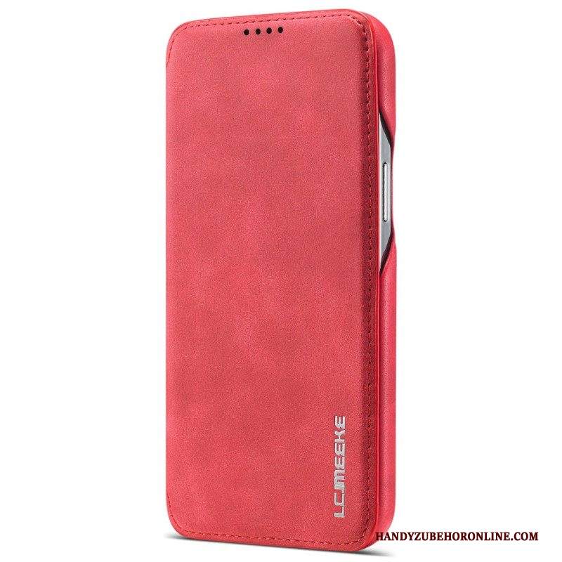 Folio Cover iPhone 14 Custodia in pelle Lc.imeeke Effetto Pelle