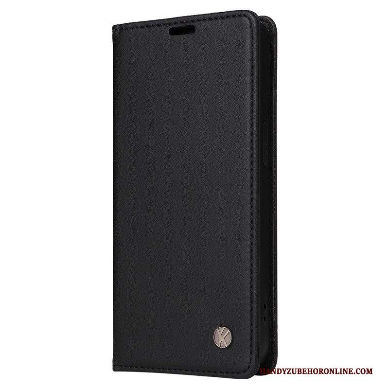 Folio Cover iPhone 14 Custodia in pelle Rivetti Decorativi