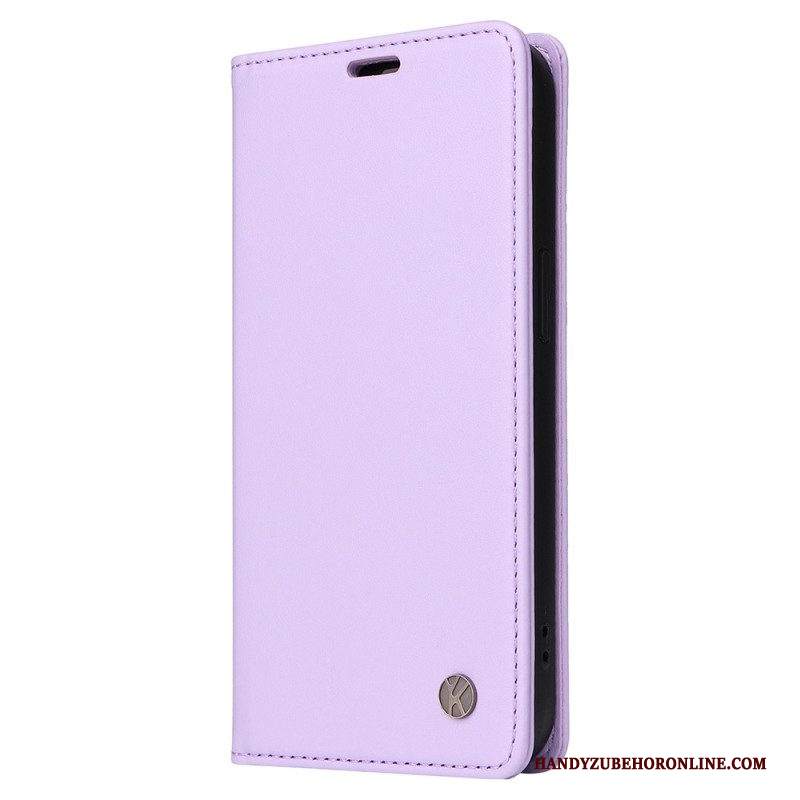 Folio Cover iPhone 14 Custodia in pelle Rivetti Decorativi