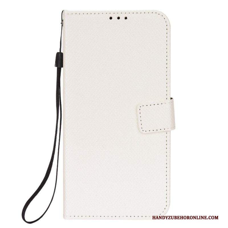 Folio Cover iPhone 14 Elegante Finta Pelle Con Cinturino