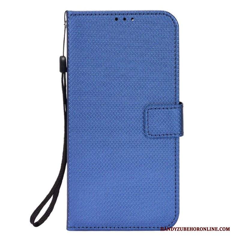 Folio Cover iPhone 14 Elegante Finta Pelle Con Cinturino