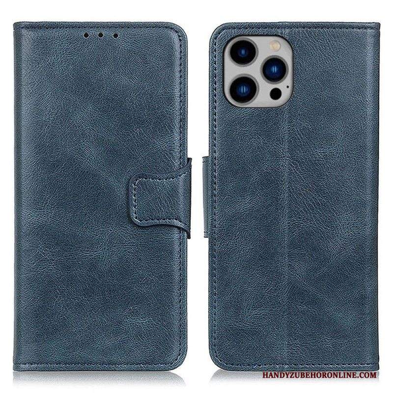 Folio Cover iPhone 14 Plus Chiusura Reversibile Effetto Pelle