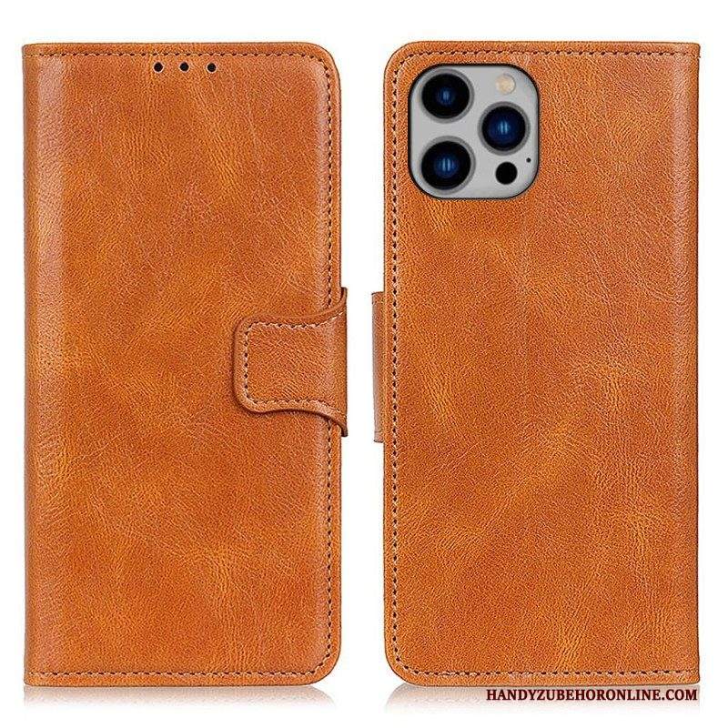 Folio Cover iPhone 14 Plus Chiusura Reversibile Effetto Pelle