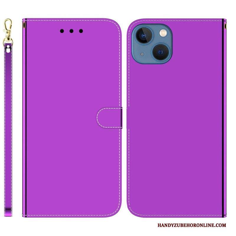 Folio Cover iPhone 14 Plus Copri Specchietto In Ecopelle