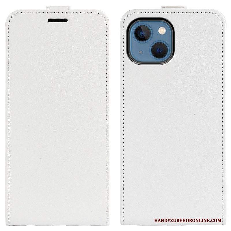 Folio Cover iPhone 14 Plus Custodia in pelle Flap Verticale Retrò