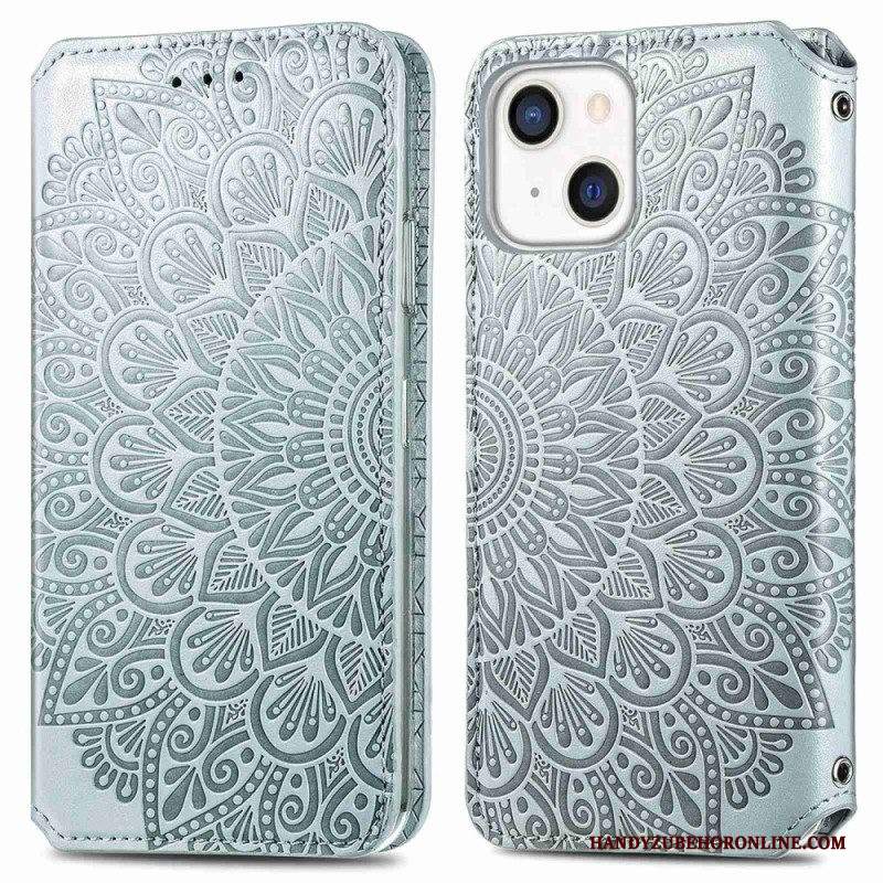 Folio Cover iPhone 14 Plus Custodia in pelle Mandala