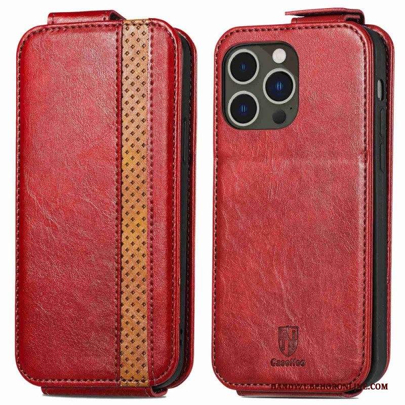 Folio Cover iPhone 14 Pro Custodia in pelle Caseneo Ribalta Verticale