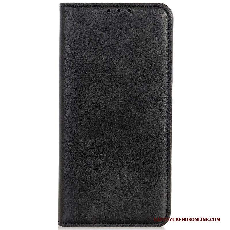 Folio Cover iPhone 14 Pro Custodia in pelle Crosta Di Cuoio Classica