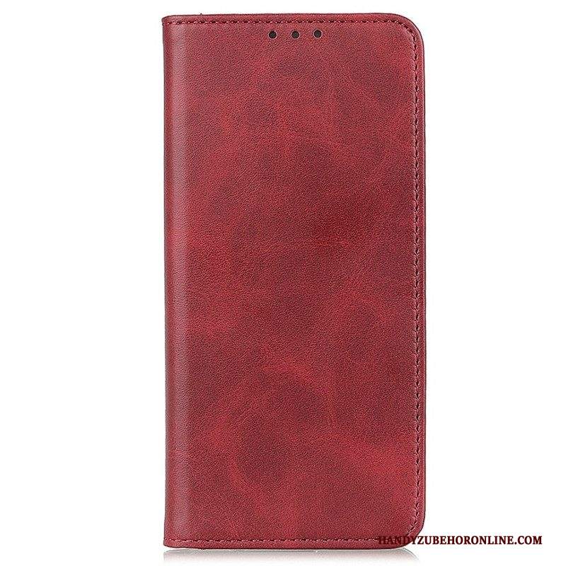 Folio Cover iPhone 14 Pro Custodia in pelle Crosta Di Cuoio Classica