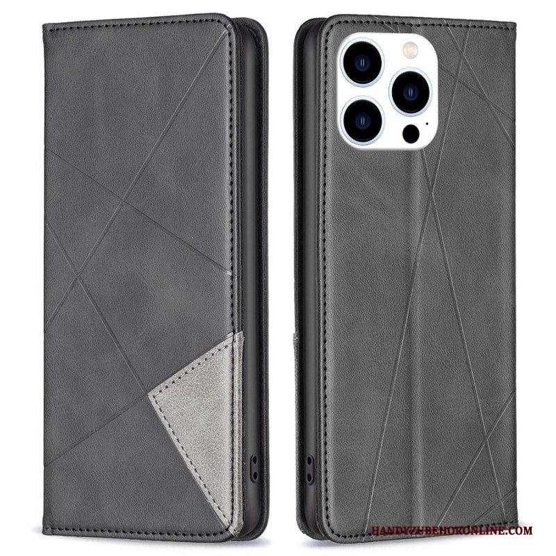 Folio Cover iPhone 14 Pro Custodia in pelle Geometrico