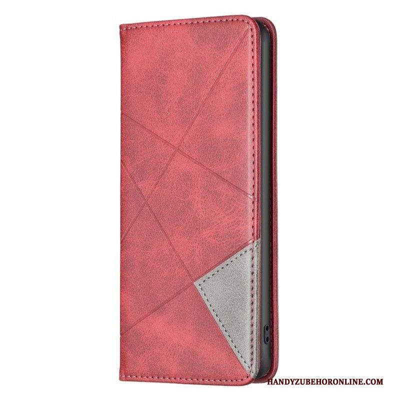 Folio Cover iPhone 14 Pro Custodia in pelle Geometrico