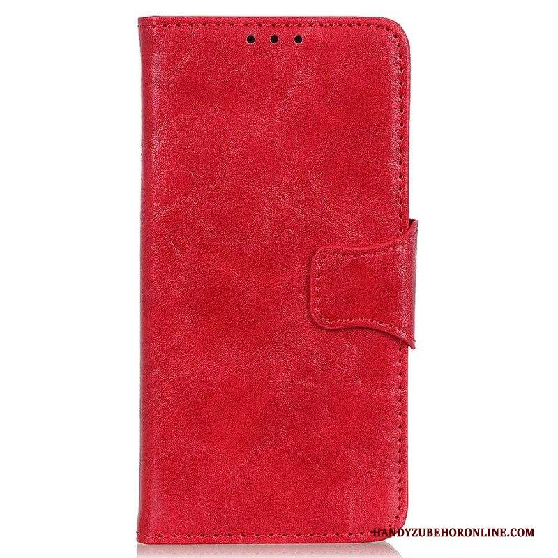 Folio Cover iPhone 14 Pro Max Chiusura Reversibile In Pelle Crosta