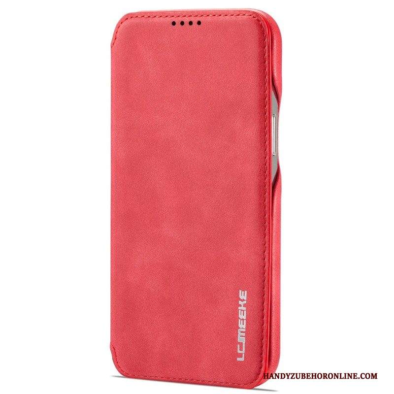 Folio Cover iPhone 14 Pro Max Custodia in pelle Lc.imeeke Effetto Pelle