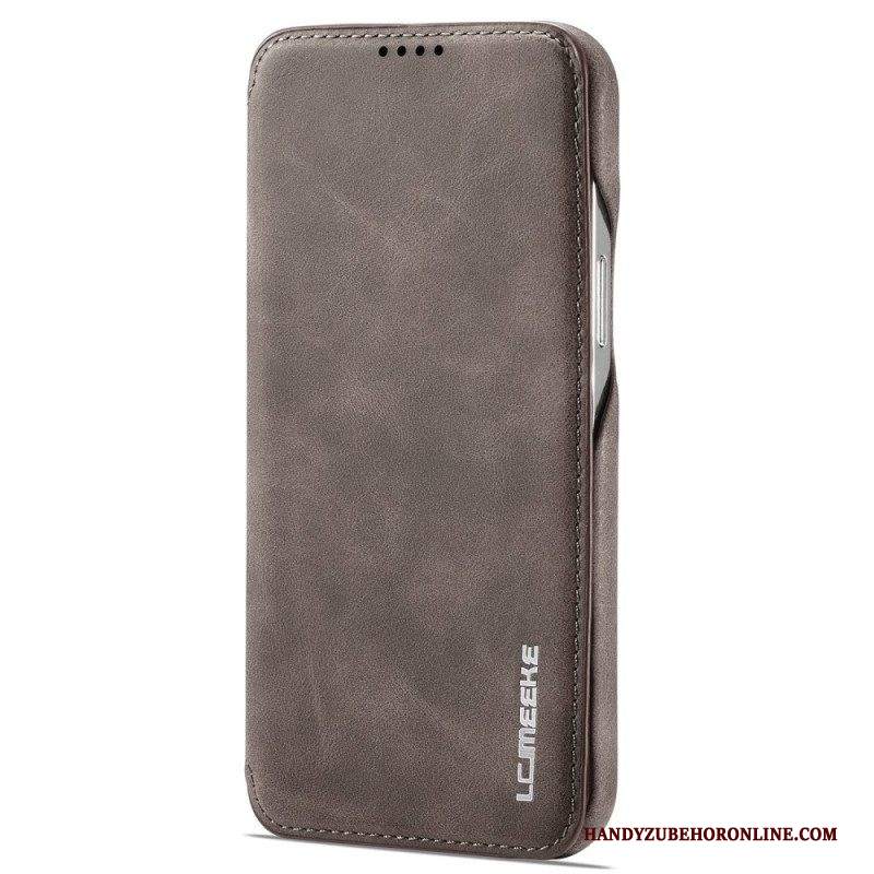 Folio Cover iPhone 14 Pro Max Custodia in pelle Lc.imeeke Effetto Pelle