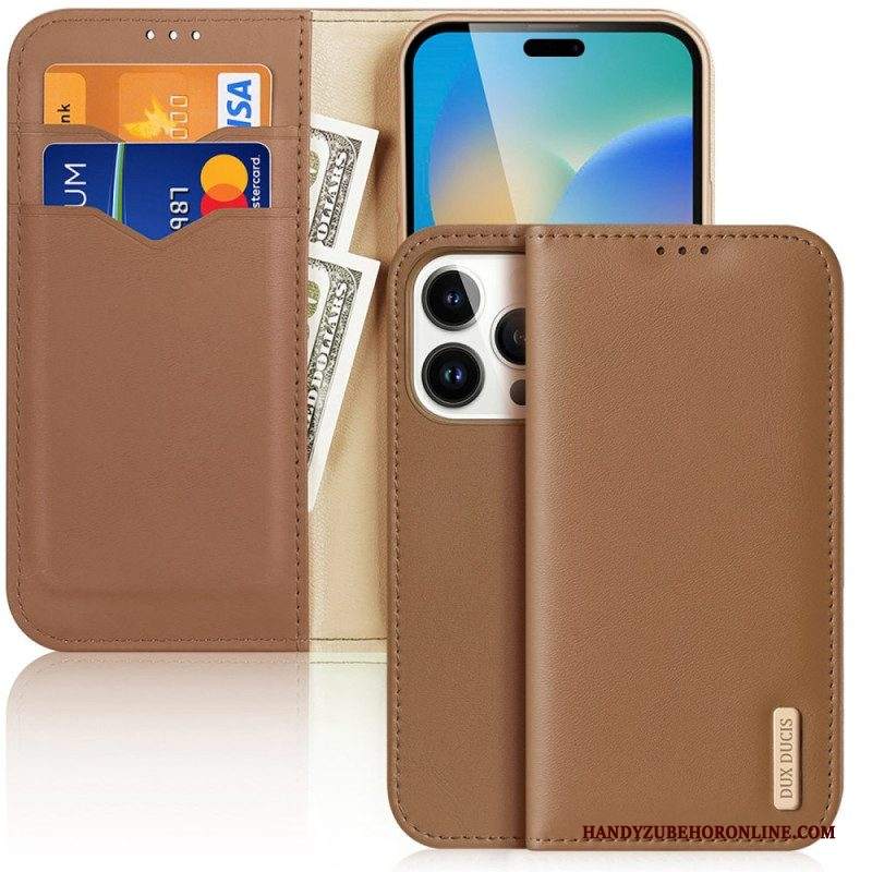 Folio Cover iPhone 14 Pro Max Custodia in pelle Serie Hivo Dux Ducis