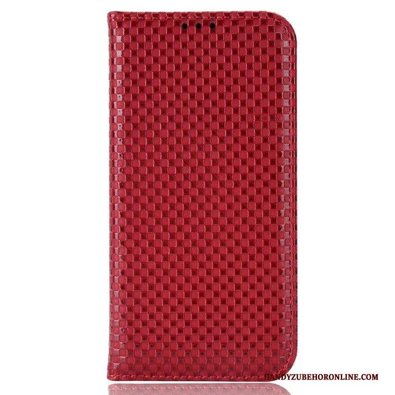 Folio Cover iPhone 14 Pro Max Custodia in pelle Strutturato