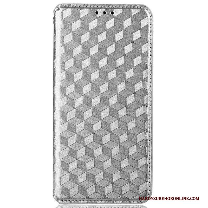 Folio Cover iPhone 14 Pro Max Custodia in pelle Trama 3d