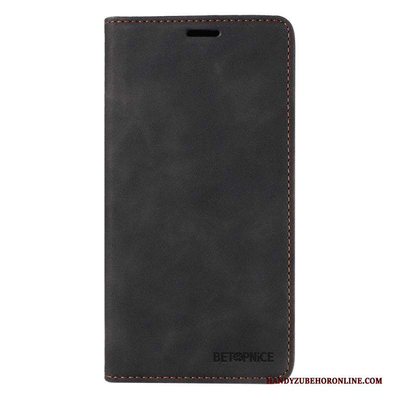 Folio Cover iPhone 15 Custodia in pelle Betopnice